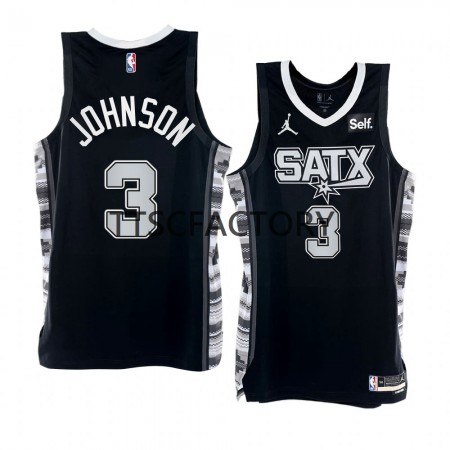 Maillot Basket San Antonio Spurs Keldon Johnson 3 Nike 2022-23 Statement Edition Noir Swingman - Homme